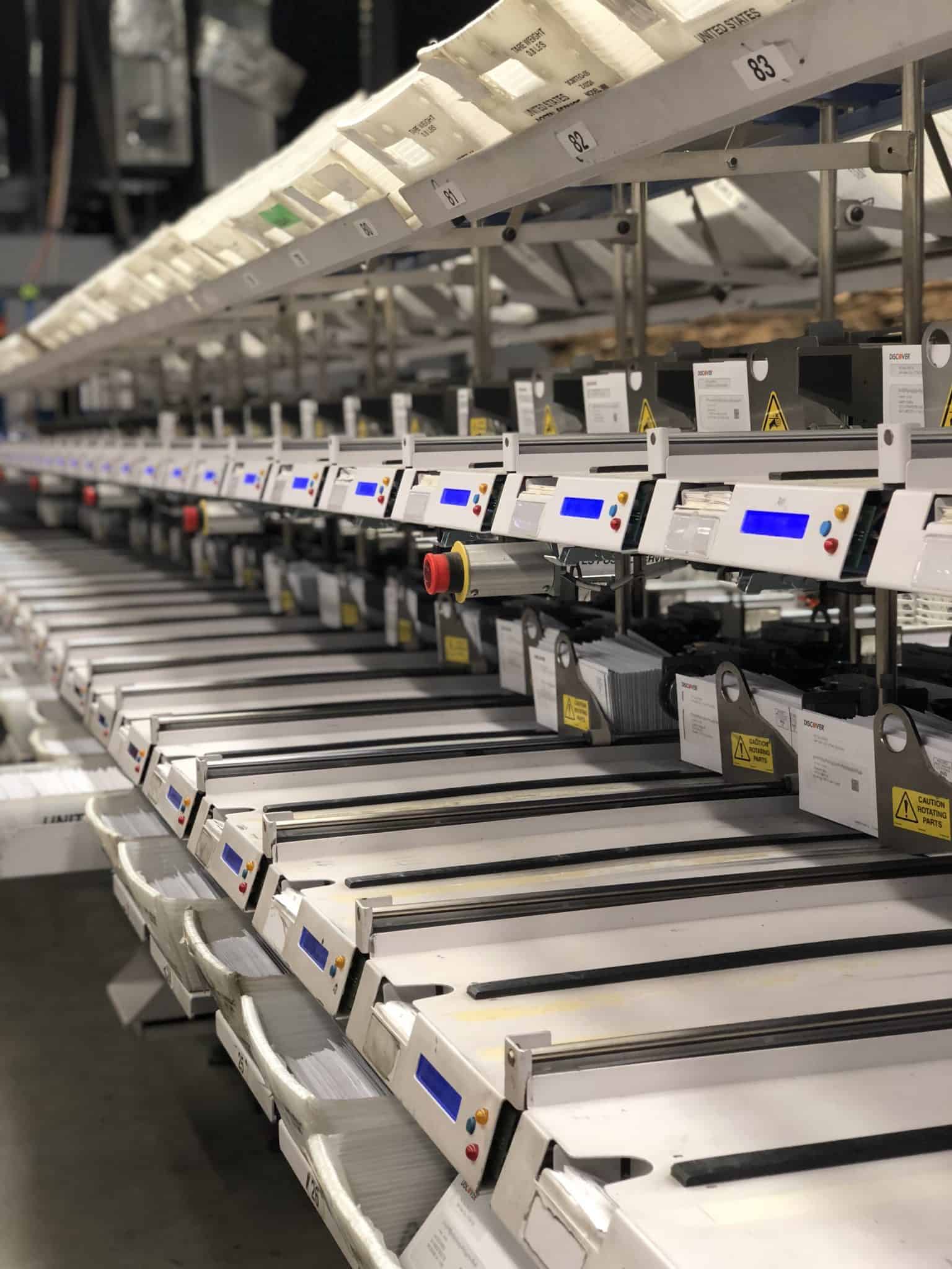Image of Skymail's sorting machine